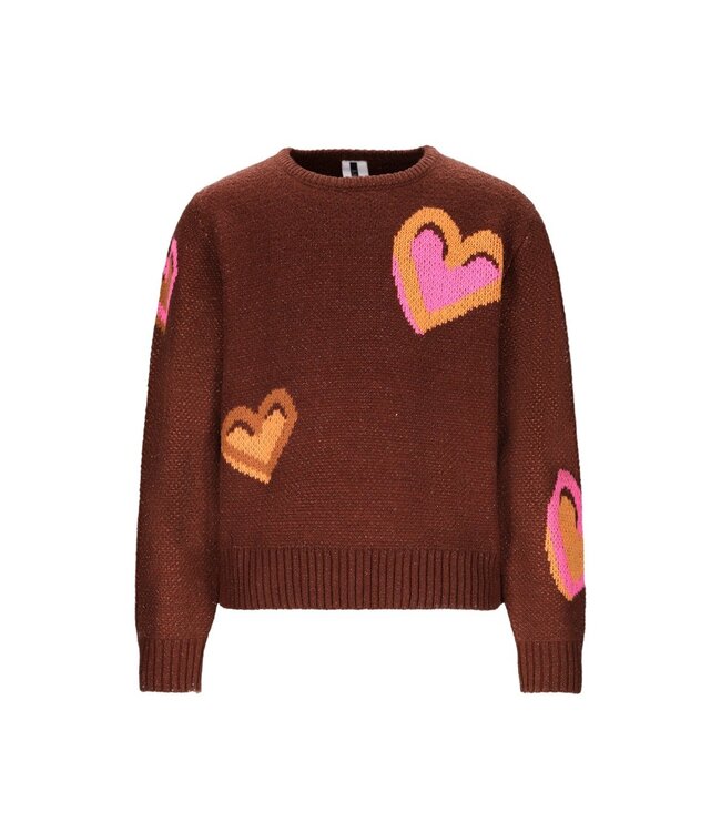 B.Nosy winter sweater meisjes - bruin -Khloe - gebreid, jacquard
