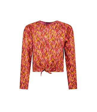 B.Nosy winter top meisjes - roze/bruin - Tori - met knoop