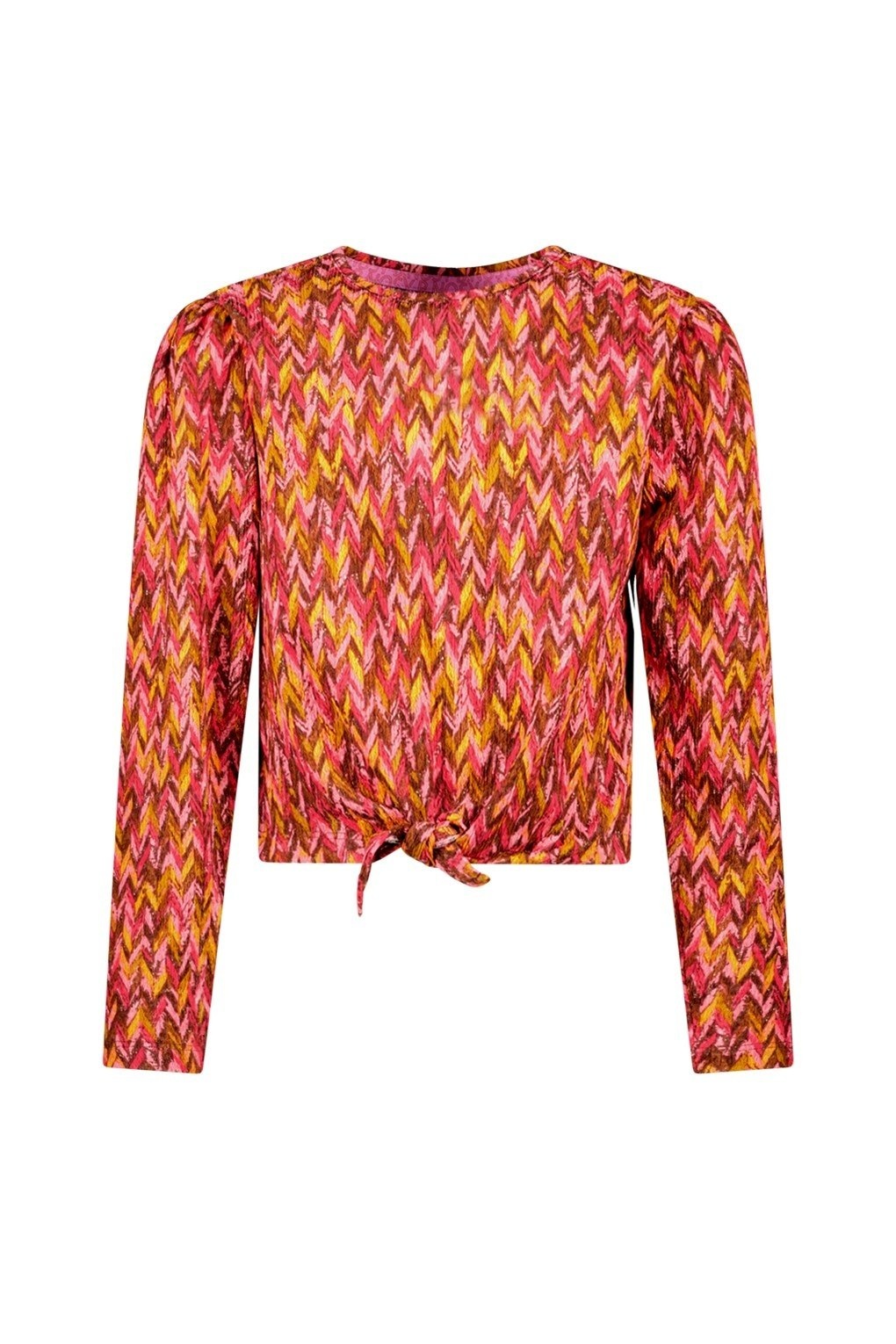 B.Nosy winter top meisjes - roze/bruin - Tori - met knoop afbeelding