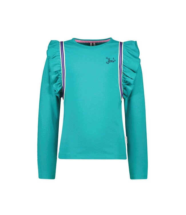 B.Nosy winter t-shirt meisjes - groen - Tess - ruffles/longsleeve