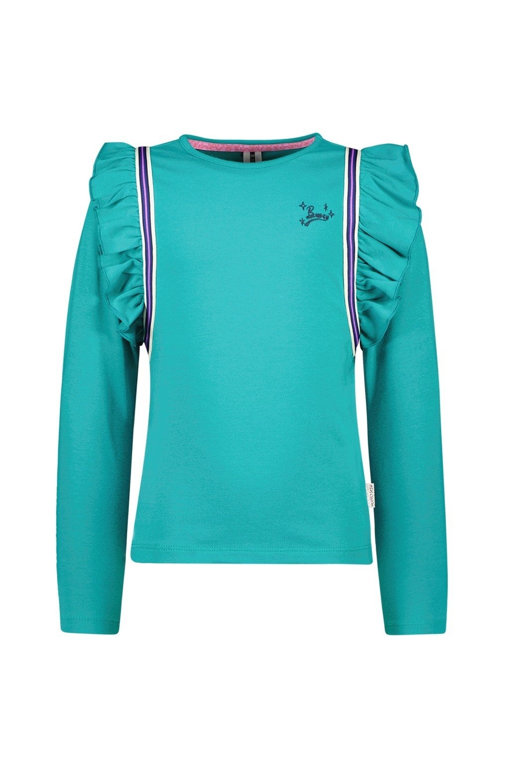 B.Nosy winter t-shirt meisjes - groen - Tess - ruffles/longsleeve afbeelding