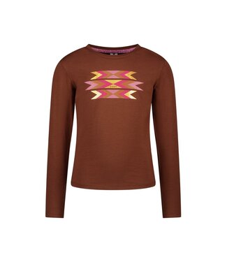 B.Nosy winter t-shirt meisjes - bruin - Tiara - longsleeve
