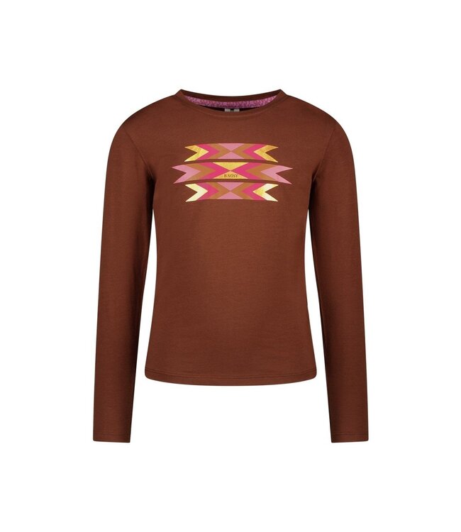 B.Nosy winter t-shirt meisjes - bruin - Tiara - longsleeve