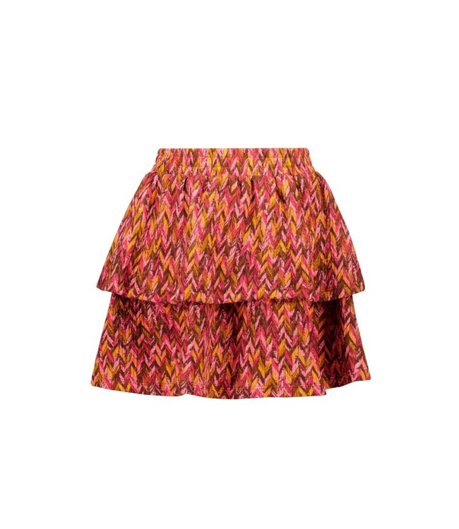 B.Nosy winter rok meisjes - roze/bruin - Ruth - 2 laagjes met print