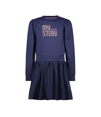 B.Nosy winter sweat jurk meisjes - navy blauw - Dasha - mesh rok