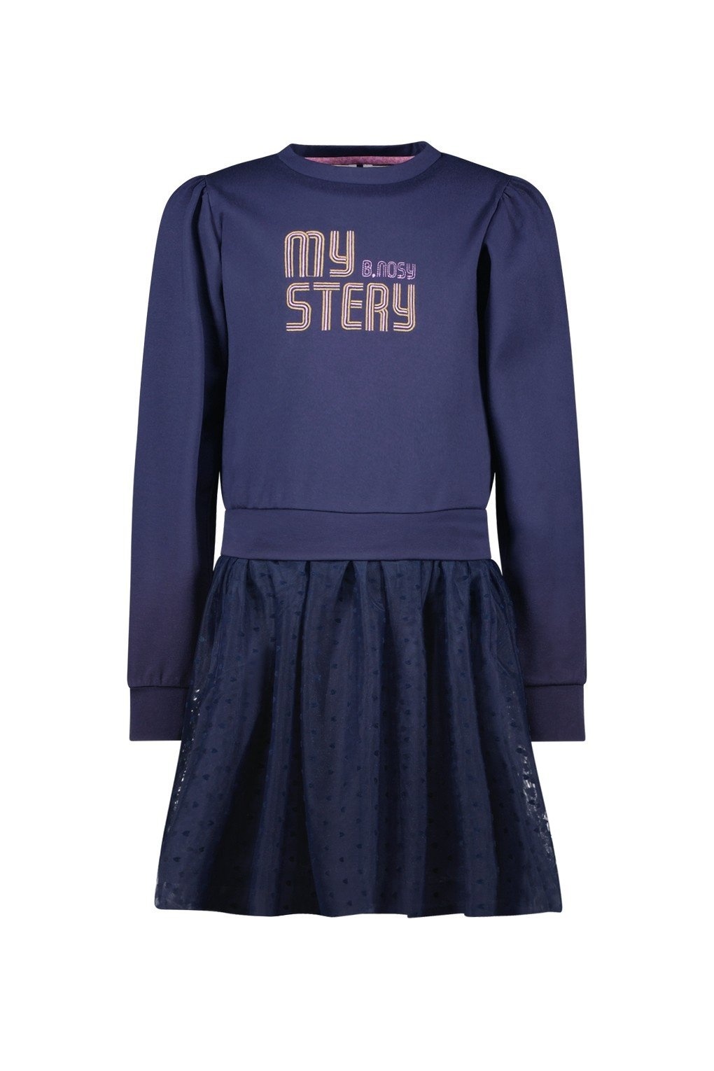 B.Nosy winter sweat jurk meisjes - navy blauw - Dasha - mesh rok afbeelding