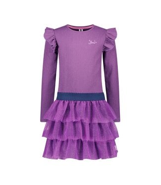 B.Nosy winter jurk meisjes - paars - Dora - laagjes mesh rok