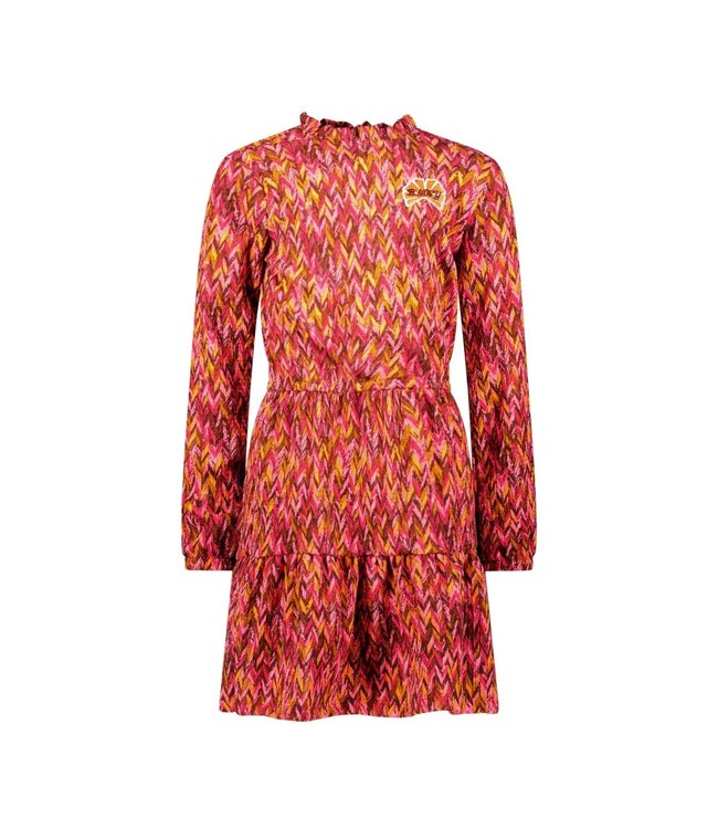 B.Nosy winter jurk meisjes - roze/bruin - Dalia - print