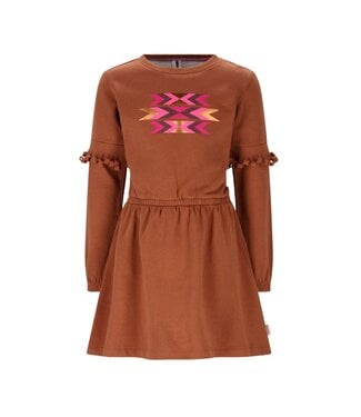 B.Nosy winter sweat jurk meisjes - bruin - Dynia