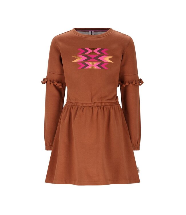 B.Nosy winter sweat jurk meisjes - bruin - Dynia