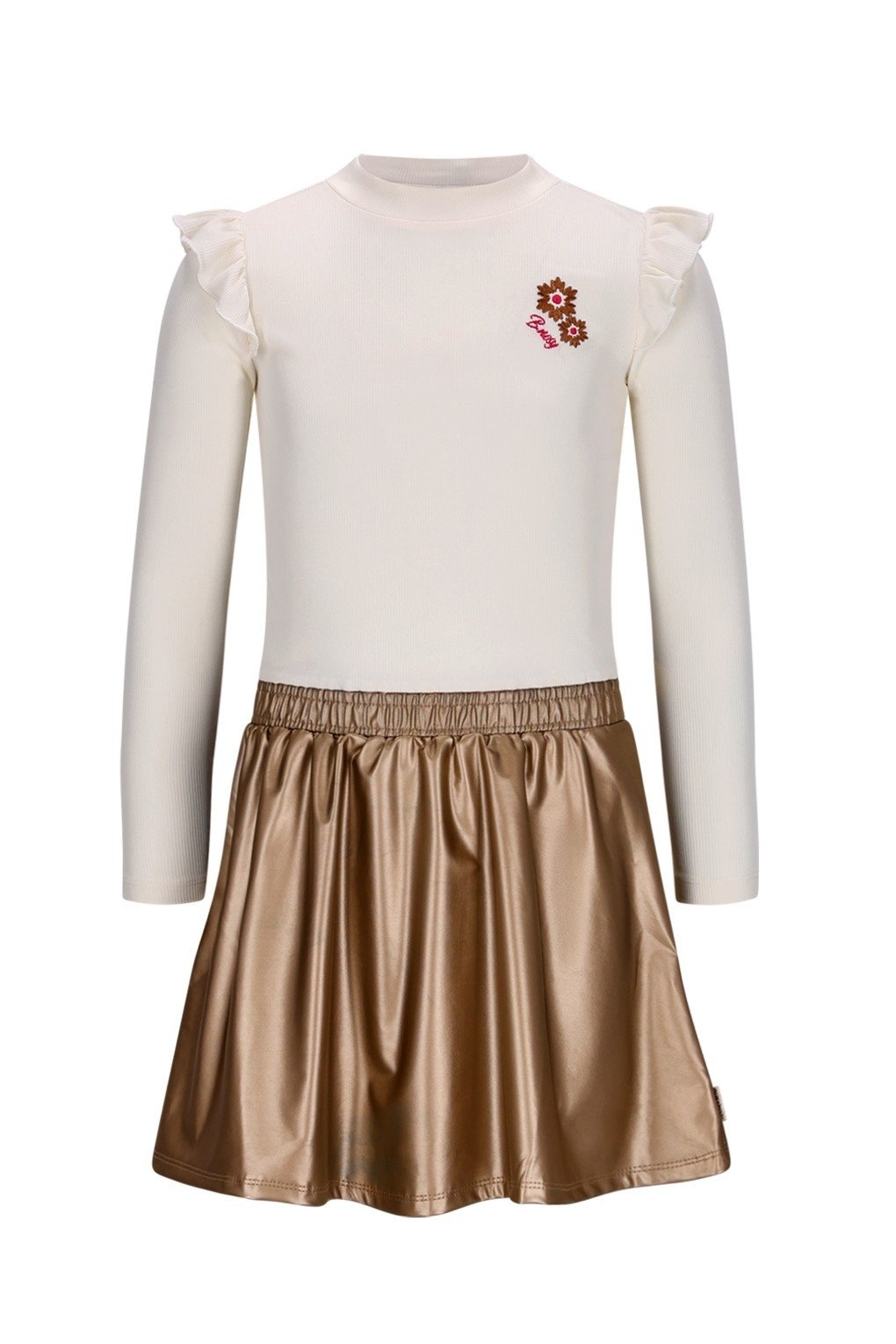 B.Nosy winter jurk meisjes - beige - Donia - metallic rok afbeelding