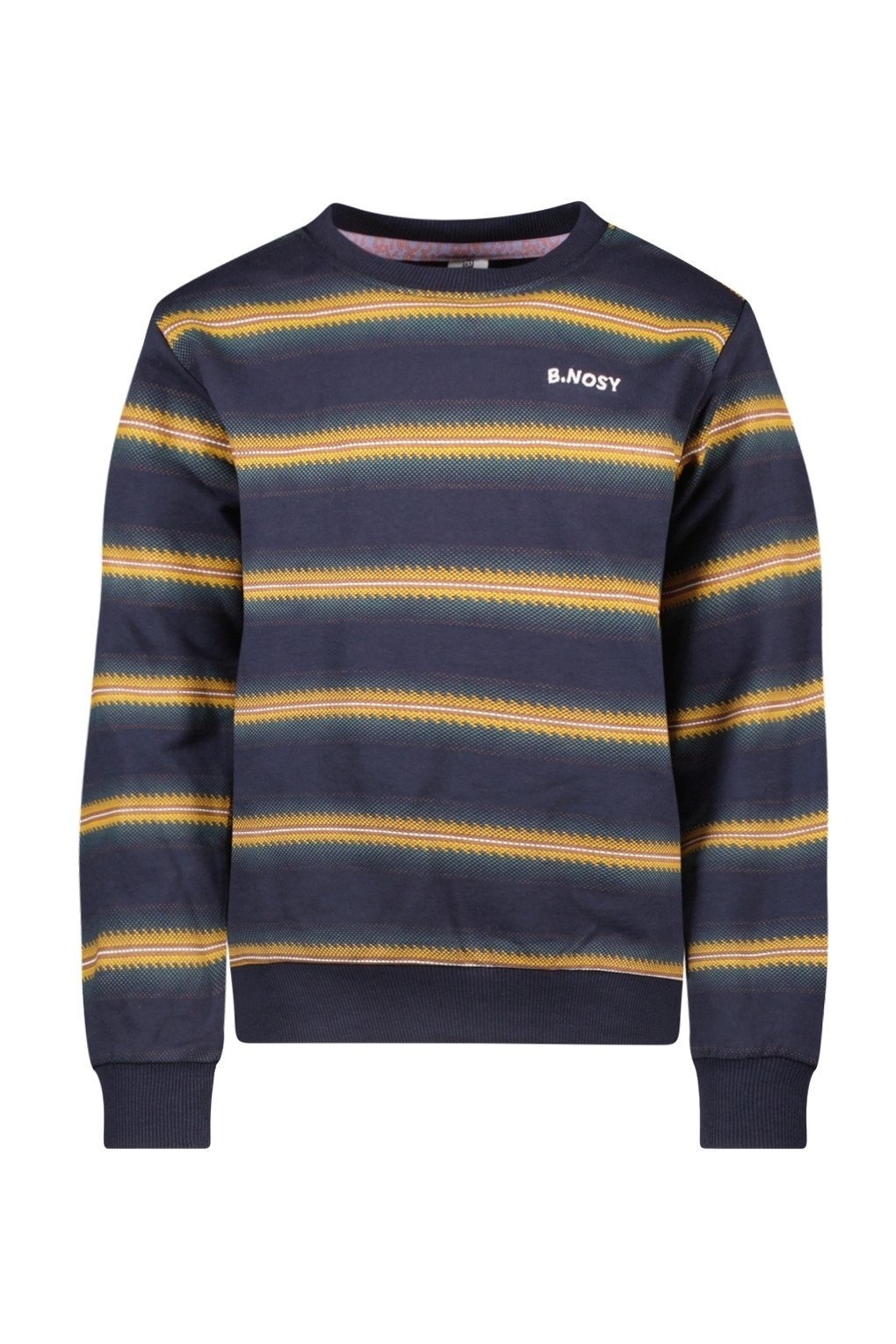 B.Nosy winter sweater jongens - blauw/oranje - Scott - print afbeelding