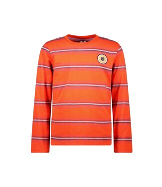 B.Nosy winter t-shirt jongens - rood - Tobias - gestreept/longsleeve