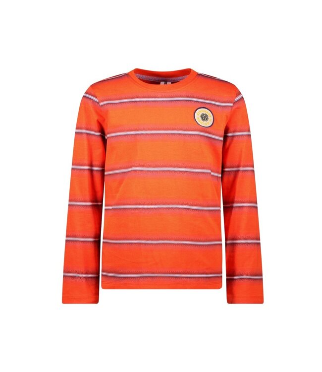 B.Nosy winter t-shirt jongens - rood - Tobias - gestreept/longsleeve
