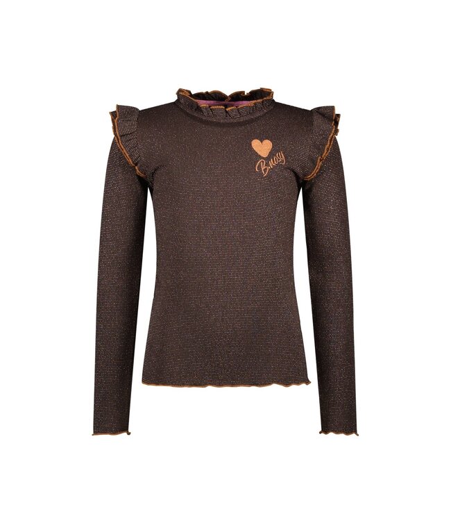 B.Nosy winter top meisjes - bruin - Tonya - ruffles