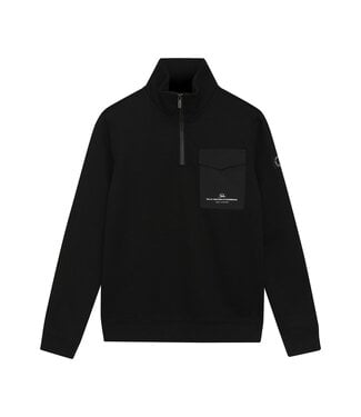 Rellix winter sweater jongens - zwart - rits, zak