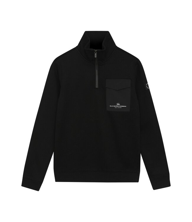 Rellix winter sweater jongens - zwart - rits, zak
