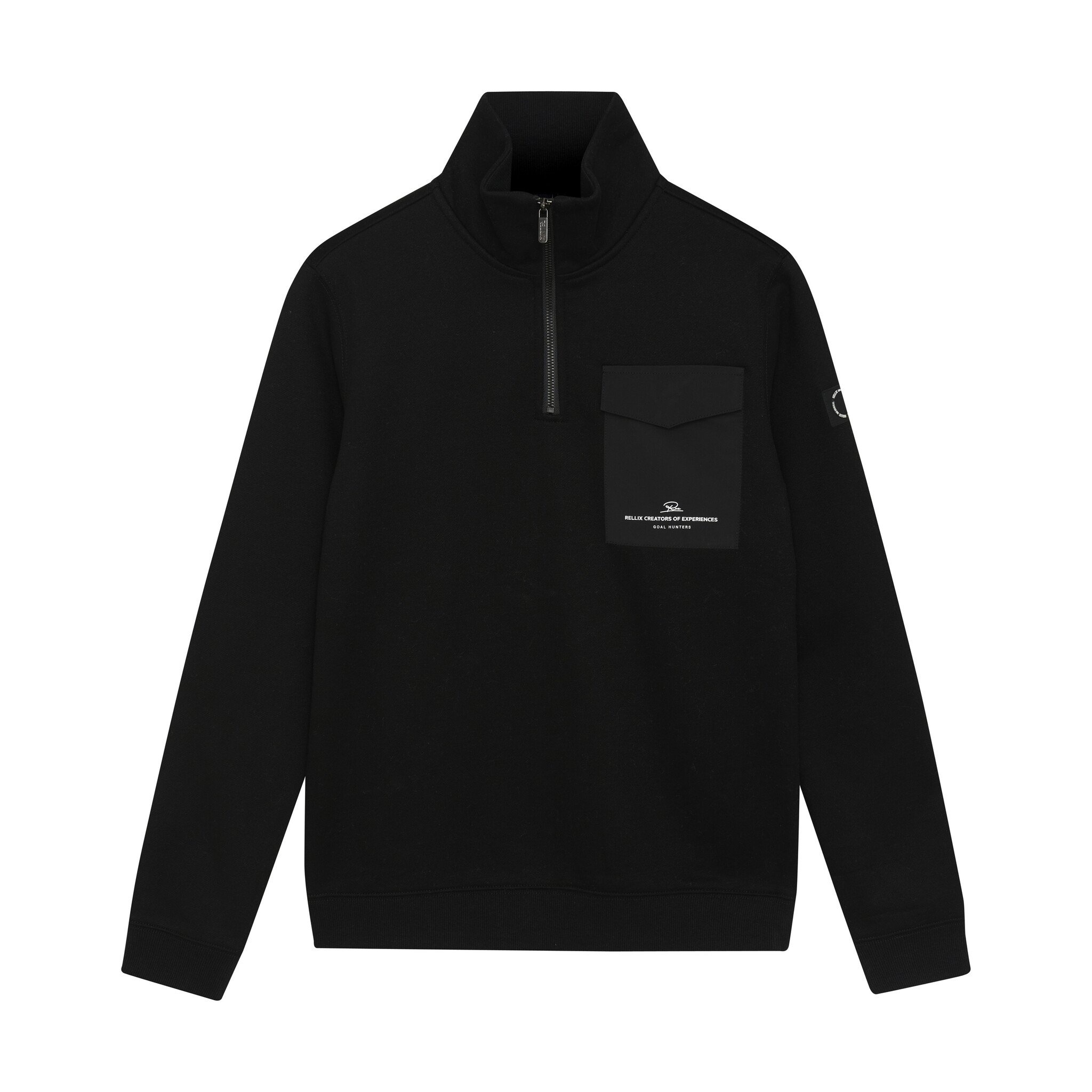 Rellix winter sweater jongens - zwart - rits, zak afbeelding