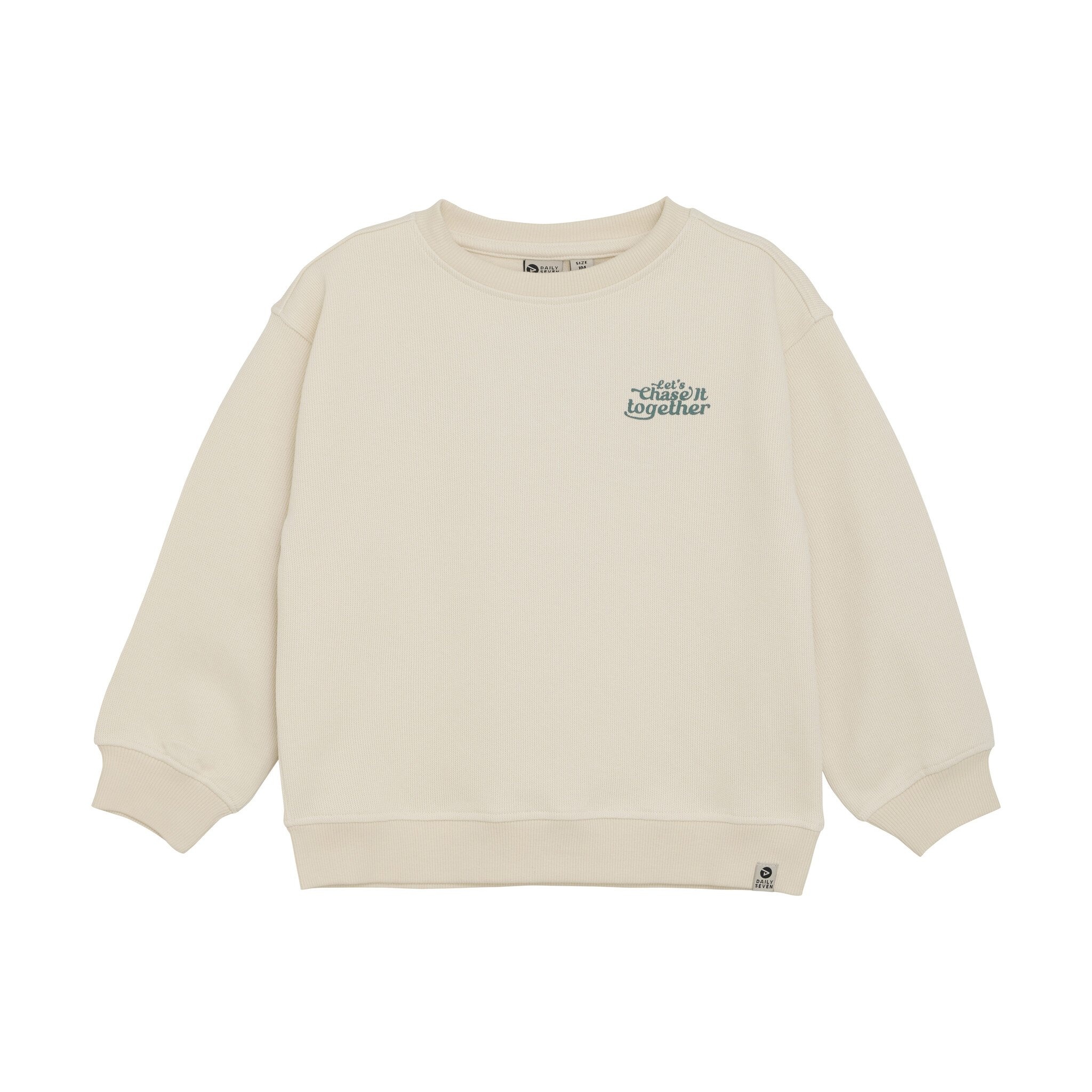 Daily7 winter sweater jongens - zand - oversized/backprint afbeelding