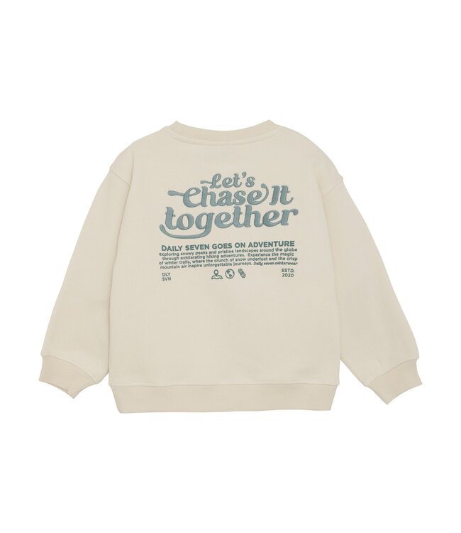 Daily7 winter sweater jongens - zand - oversized/backprint