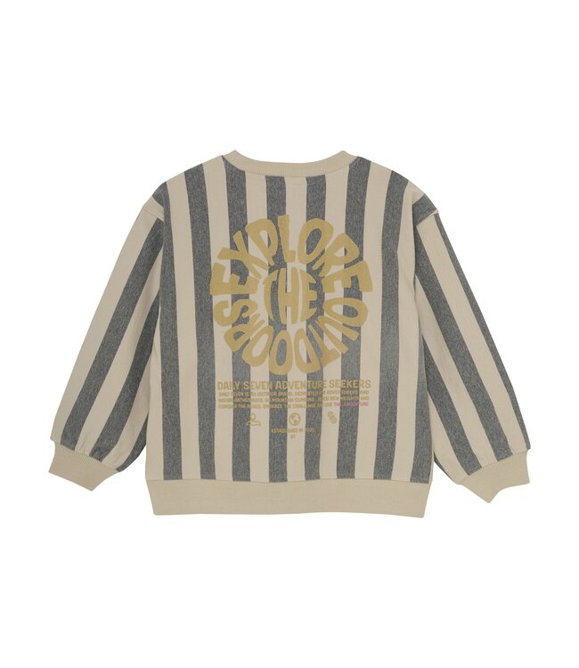 Daily7 winter sweater jongens - zand - oversized/strepen