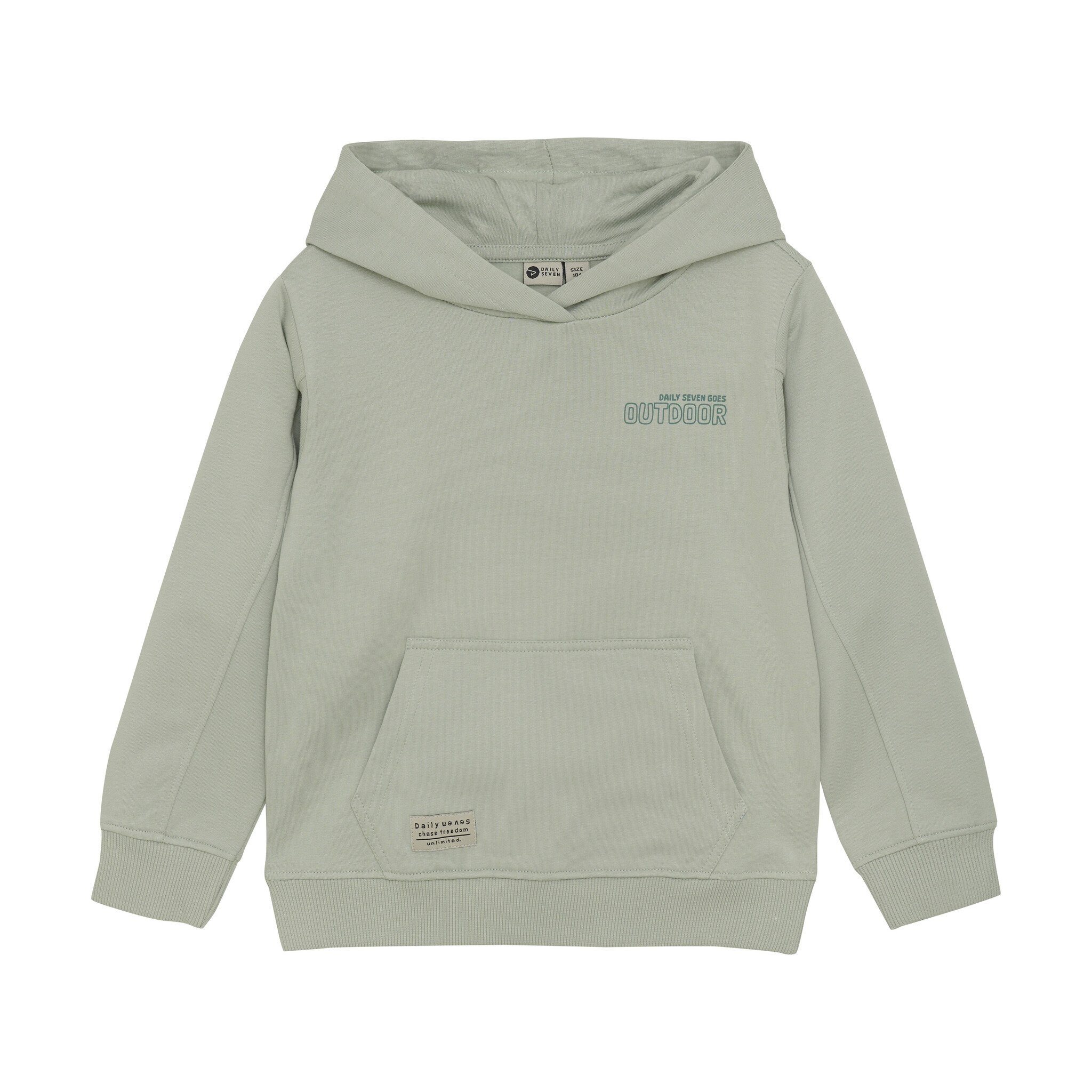 Daily7 winter hoodie jongens - groen - backprint afbeelding