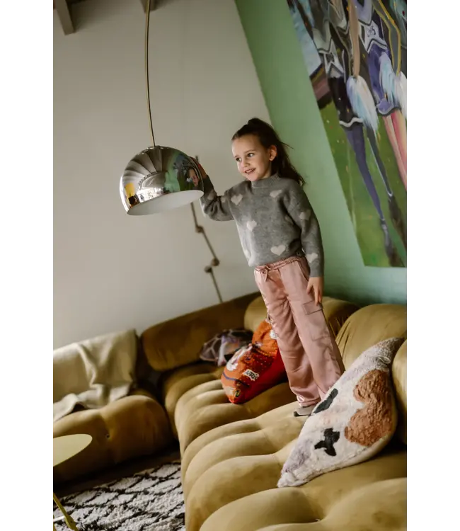 Daily7 winter sweater meisjes - grijs - hart/gebreid