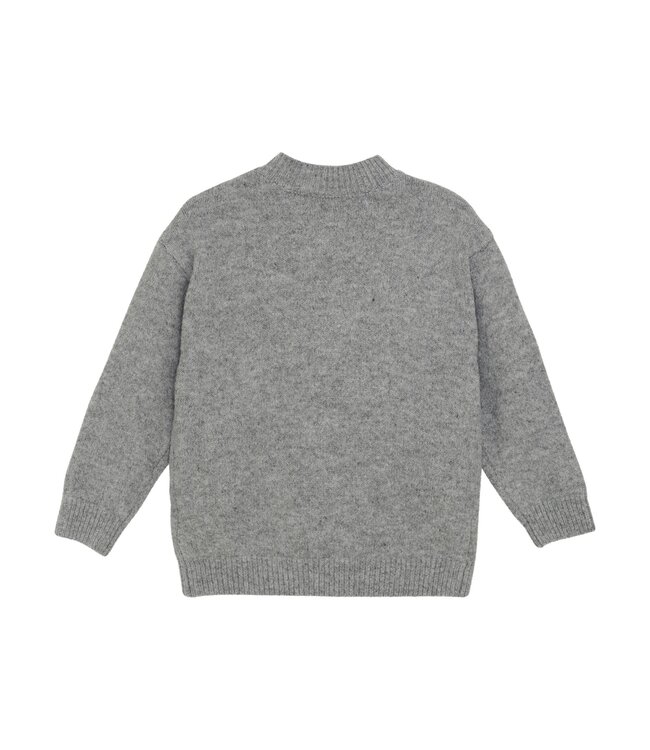 Daily7 winter sweater meisjes - grijs - hart/gebreid