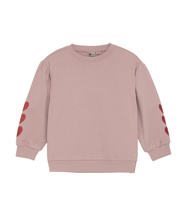 Daily7 winter sweater meisjes - roze - hart borduursel
