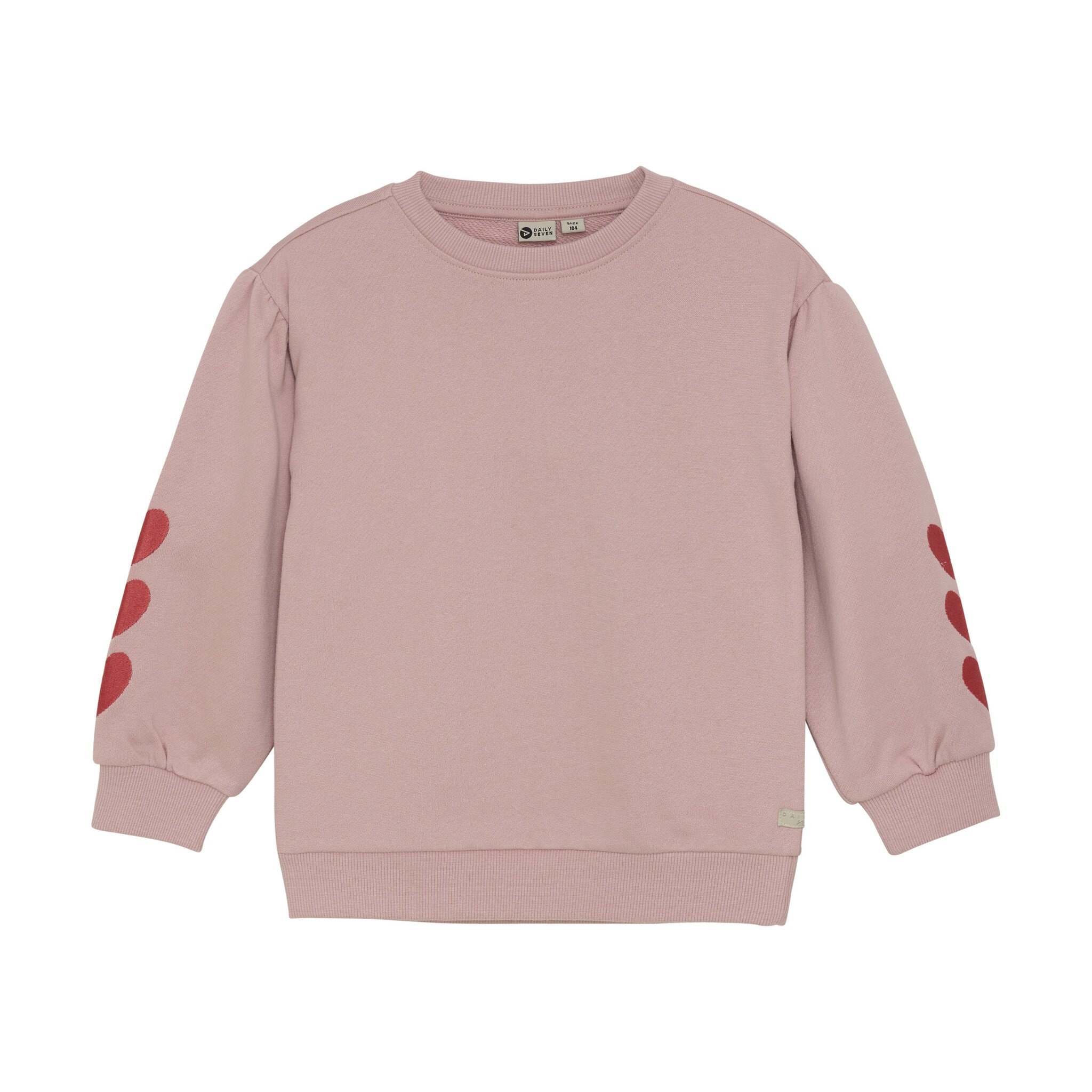 Daily7 winter sweater meisjes - roze - hart borduursel afbeelding