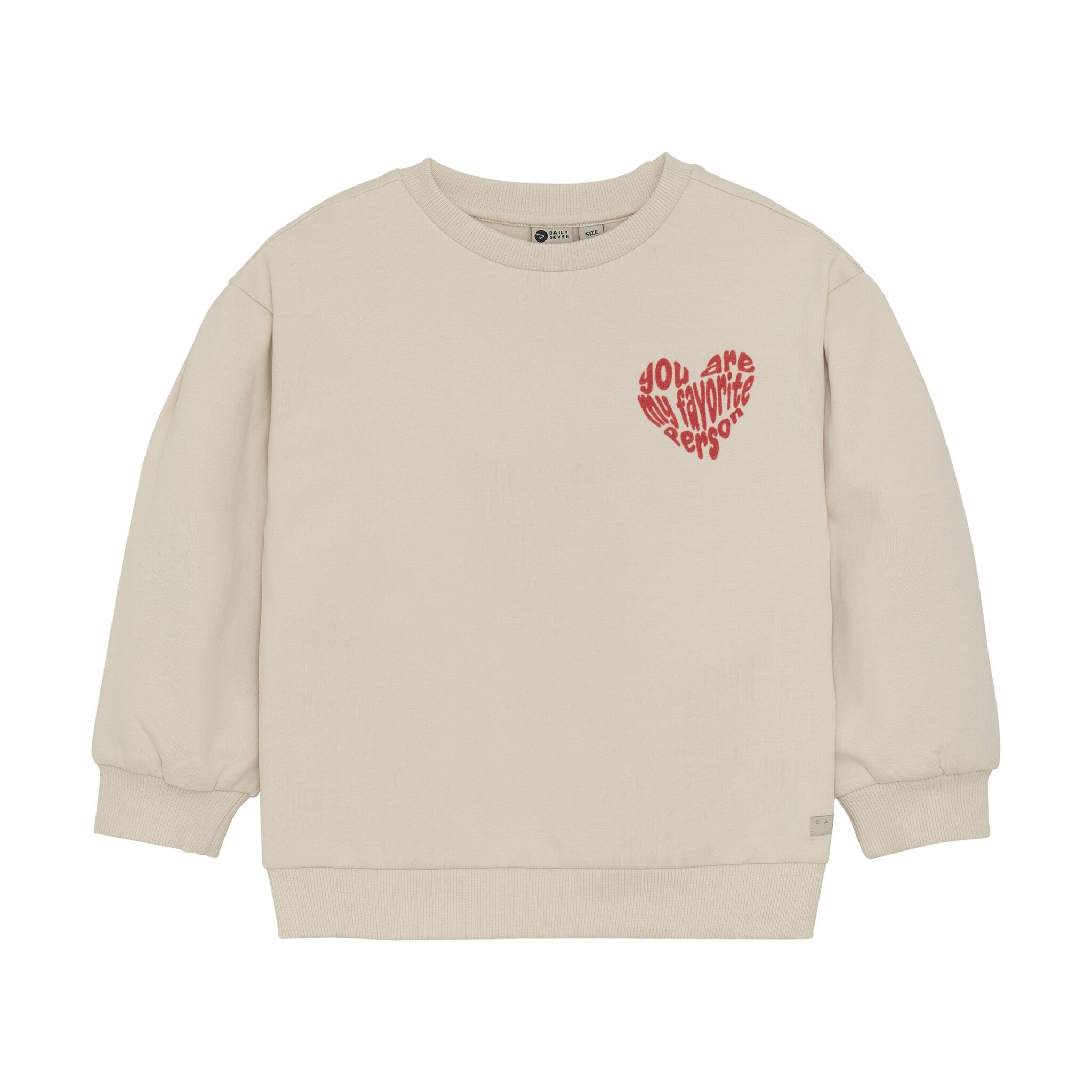 Daily7 winter sweater meisjes - zand - brushed backprint afbeelding