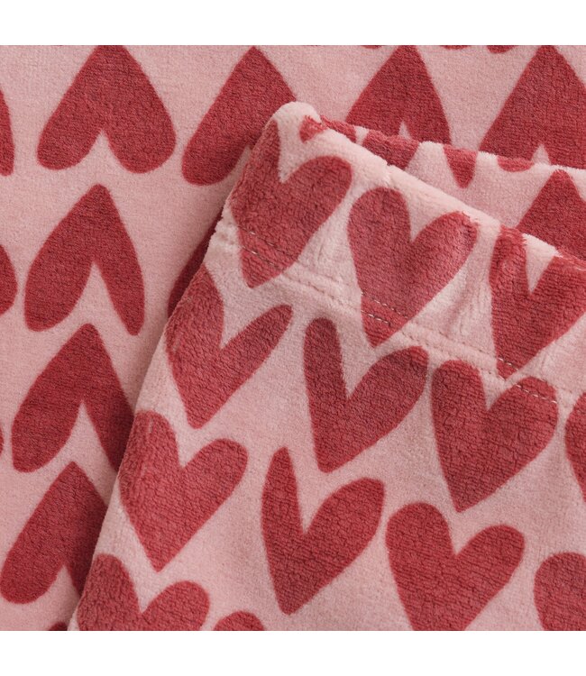 Daily7 winter flare broek meisjes - roze - hart