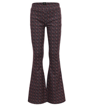 LOOXS 10sixteen winter flare broek meisjes - bordeaux rood/roze - camouflage
