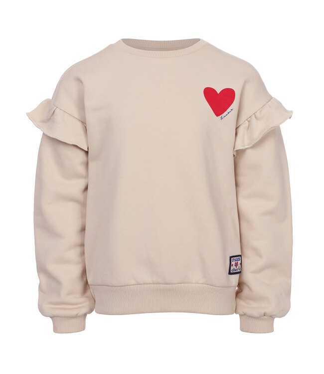 LOOXS Little winter sweater meisjes - zand - ruffle