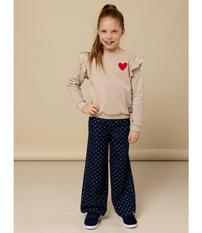 LOOXS Little winter sweater meisjes - zand - ruffle