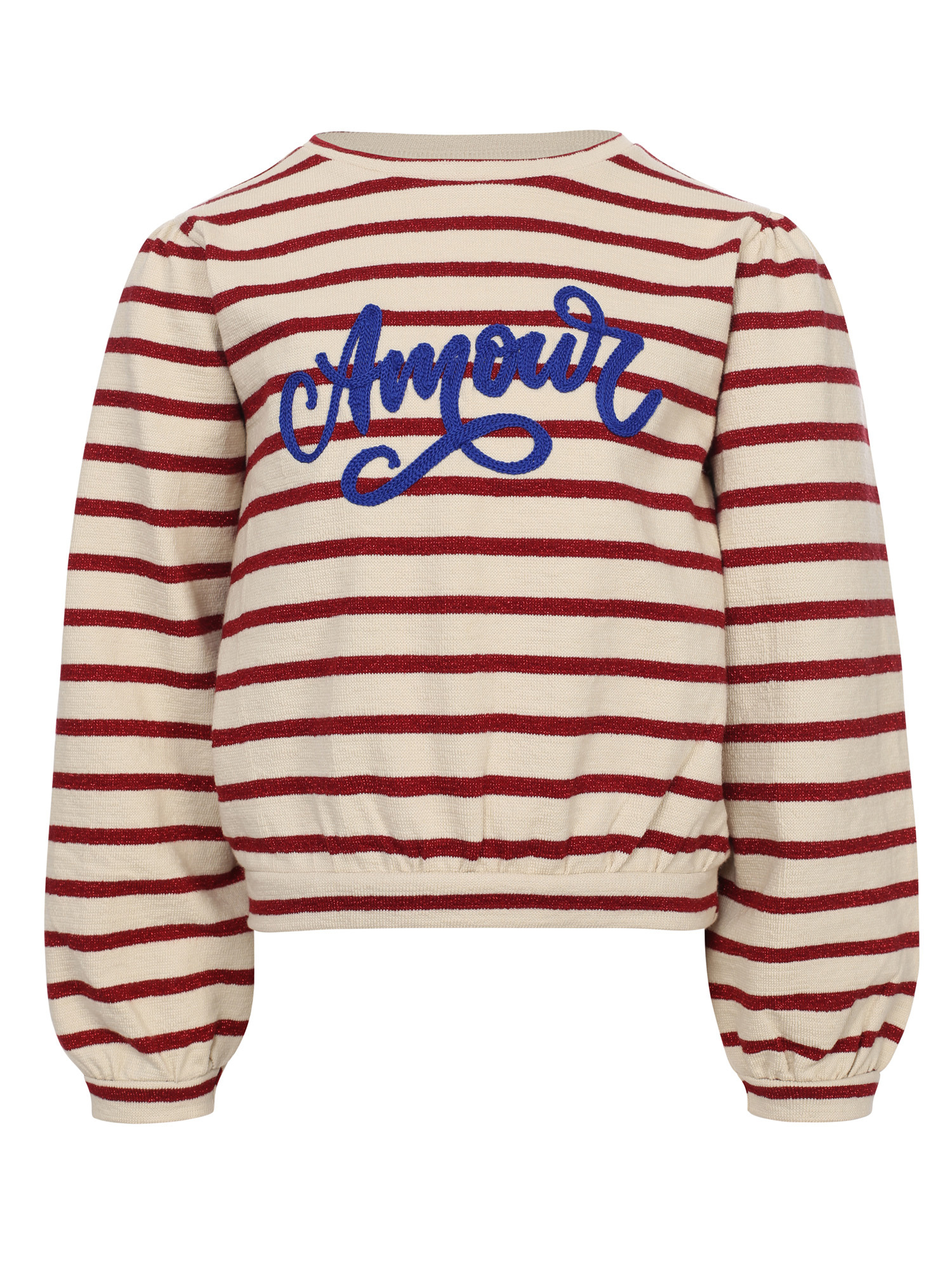 LOOXS Little winter sweater meisjes - rood - gestreept/lurex afbeelding