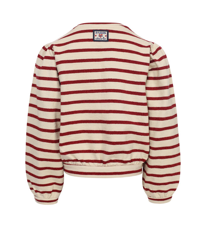 LOOXS Little winter sweater meisjes - rood - gestreept/lurex