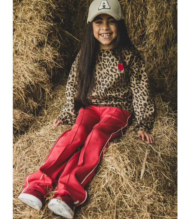 LOOXS Little winter sweater meisjes - bruin - luipaard