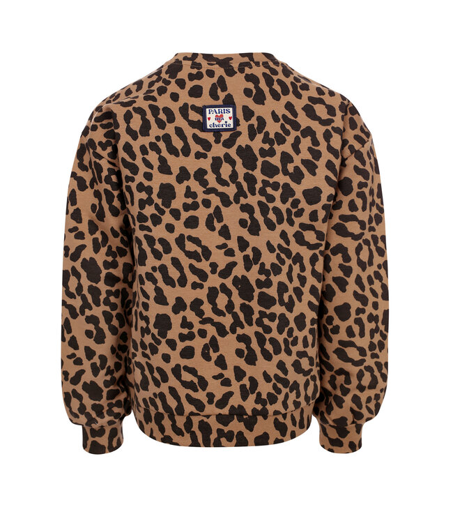 LOOXS Little winter sweater meisjes - bruin - luipaard