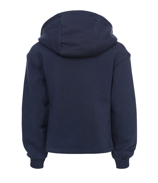 LOOXS Little winter sweater meisjes - donker blauw - ruffle/met capuchon