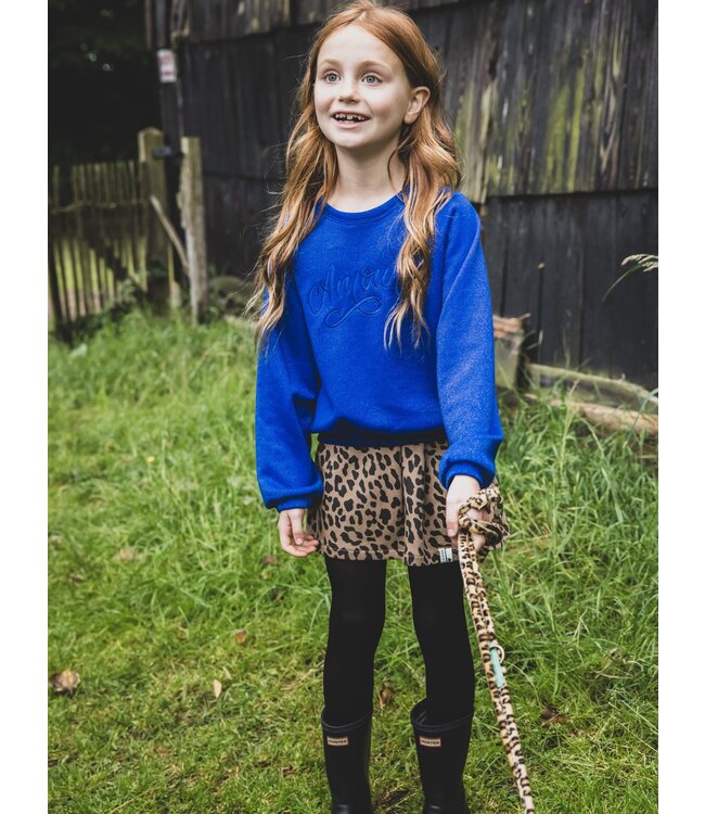 LOOXS Little winter sweater meisjes - blauw - lurex