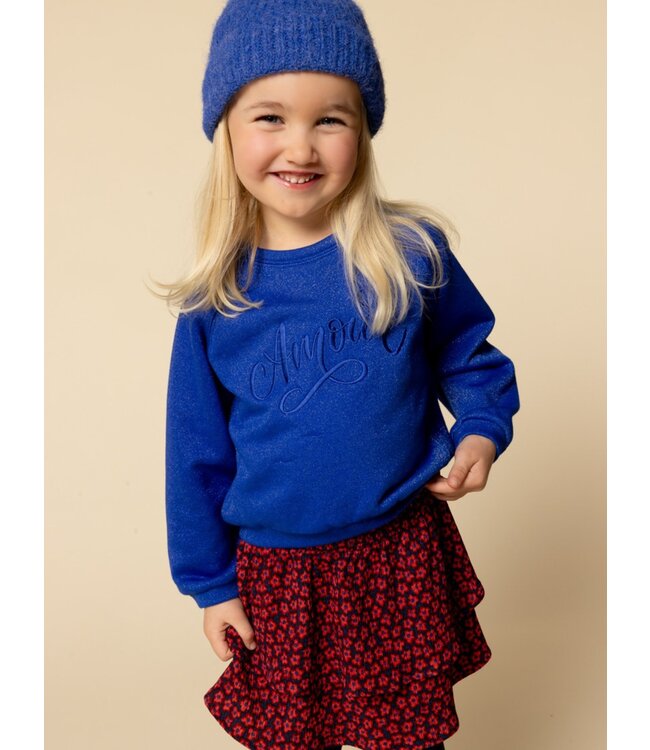 LOOXS Little winter sweater meisjes - blauw - lurex