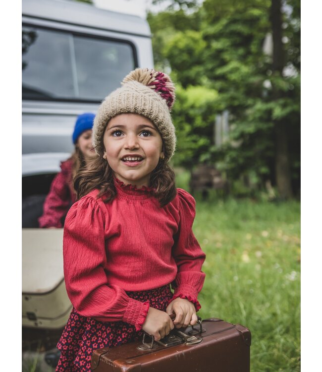 LOOXS Little winter t-shirt meisjes - rood - longsleeve