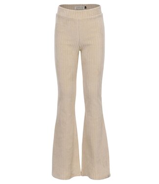 LOOXS Little winter velvet flare broek meisjes - zand - rib