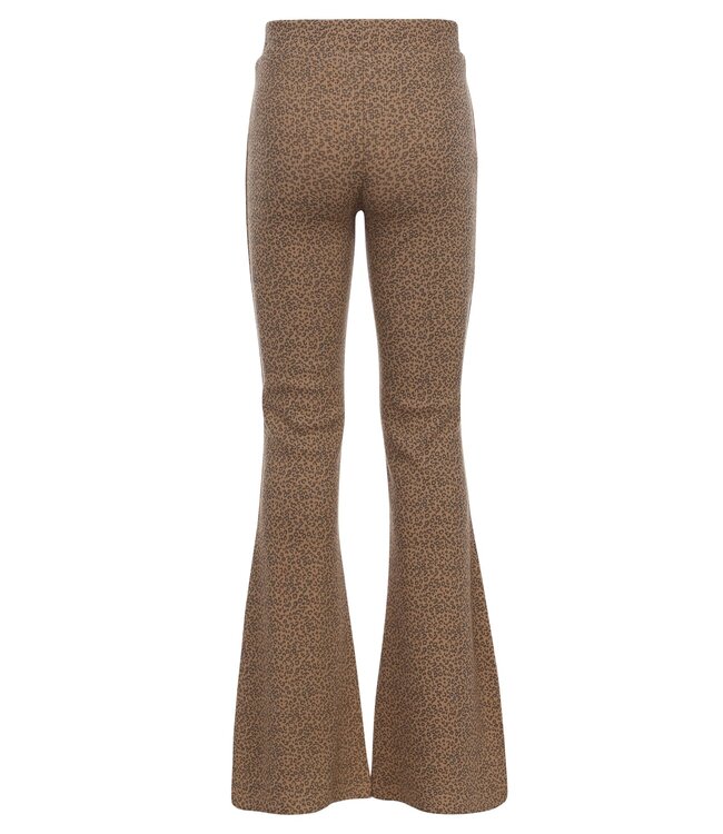 LOOXS Little winter flare broek meisjes - bruin - mini luipaard/rib