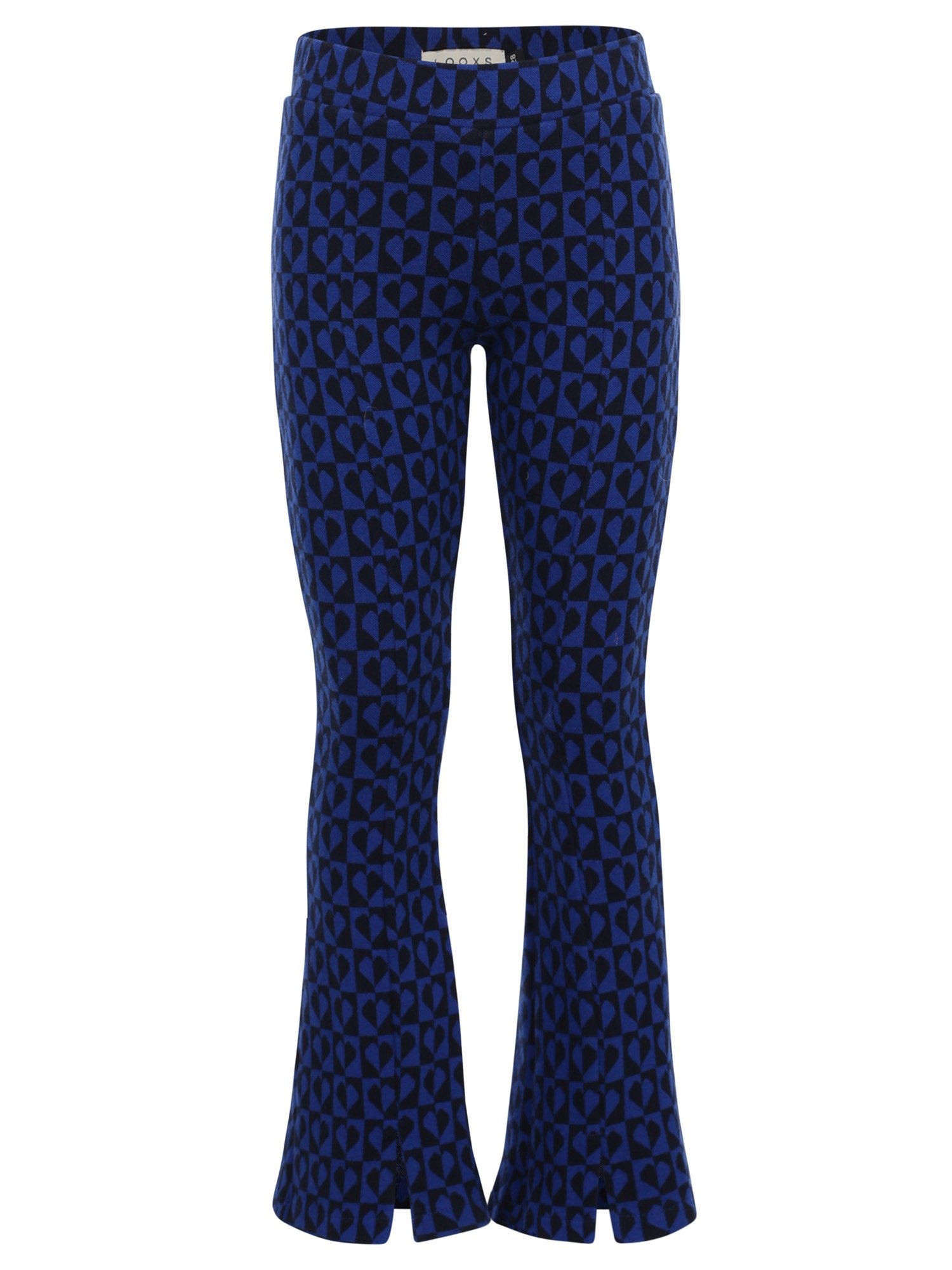 LOOXS Little winter flare broek meisjes - blauw - hartjes/jaquard afbeelding