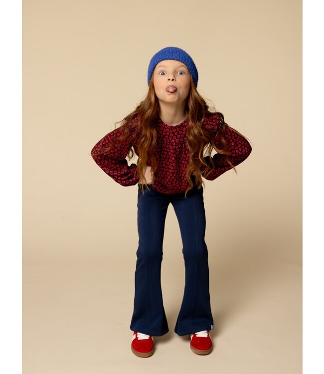 LOOXS Little winter flare broek meisjes - donker blauw