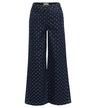 LOOXS Little winter denim wide leg broek meisjes - blauw - hart