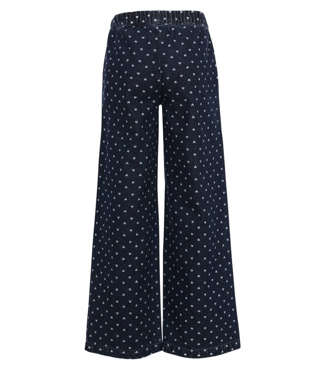 LOOXS Little winter denim wide leg broek meisjes - blauw - hart