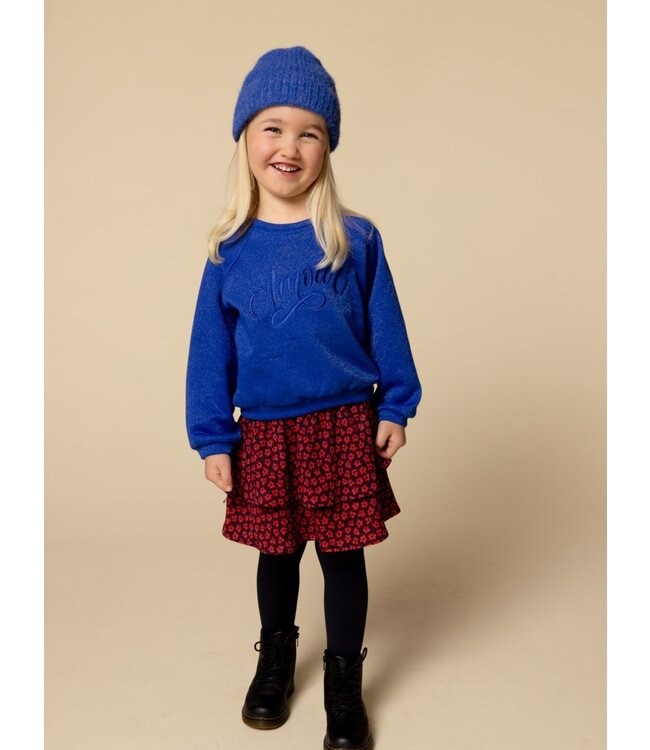 LOOXS Little winter crinckle rok meisjes - rood - bloem